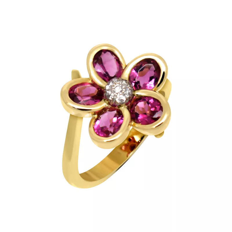 Pink Tourmaline Diamond Ring