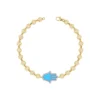 Hand Bracelet TQ Enamel RD YG