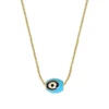 Turquoise Enamel Eye Necklace