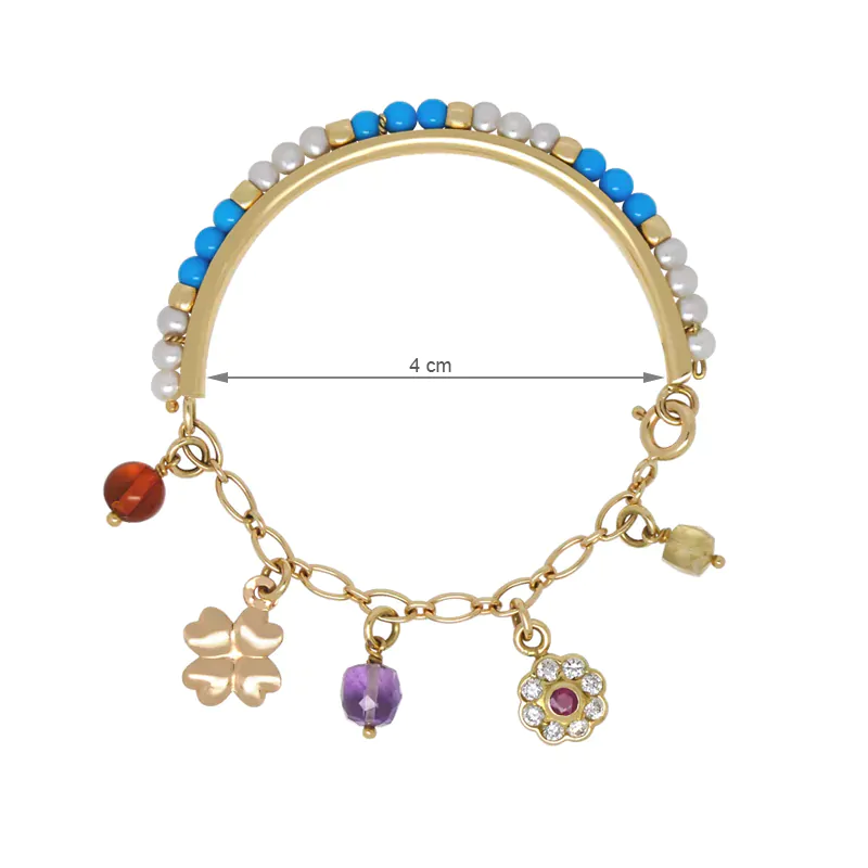Anyallerie 18k yellow gold baby charm bracelet featuring polyvore, women's  fashion, jewelry, bracelets, m… | Horse charm bracelet, 18k gold bangle,  18k gold jewelry