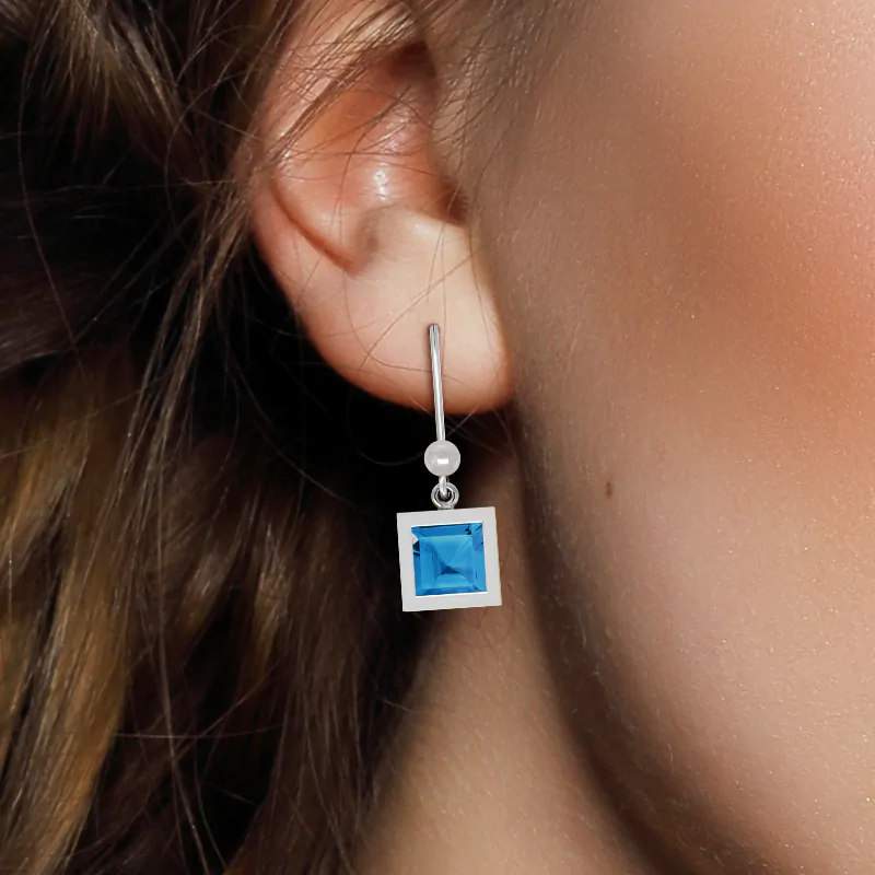blue topaz earring