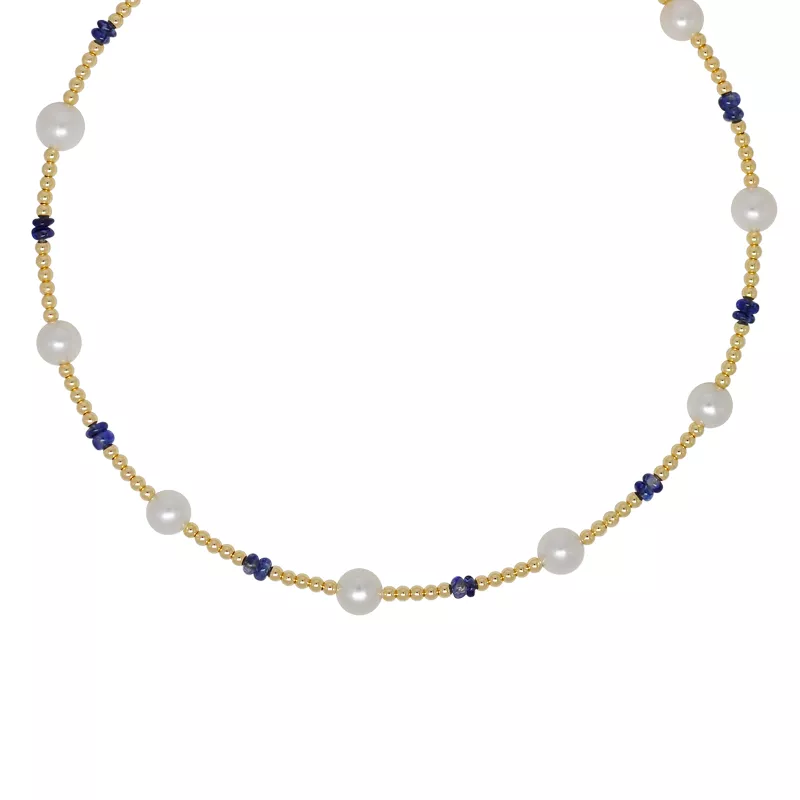 Pearl Sapphire Choker Necklace