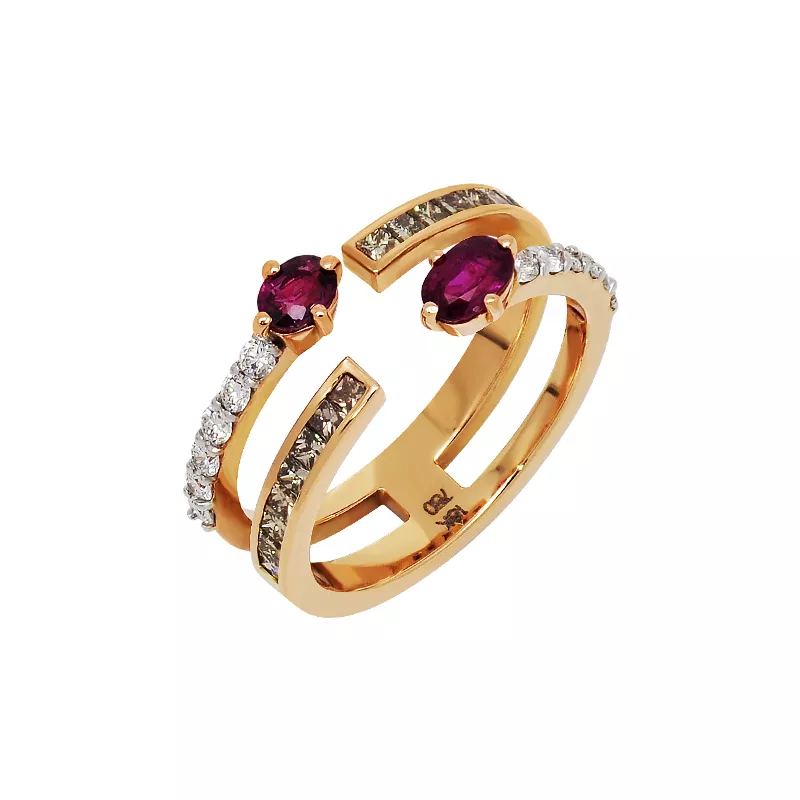 Ruby Brown Diamond Ring