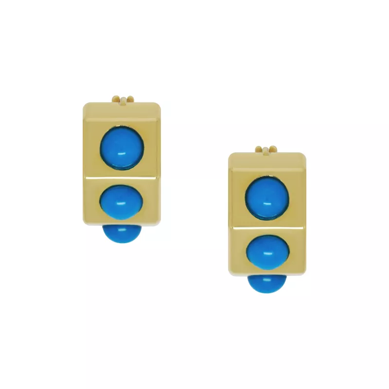 Hex Nut Turquoise Earrings
