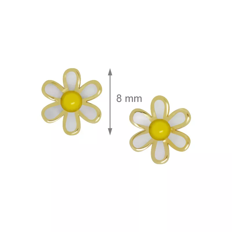 18kt gold daisy flower stud earrings
