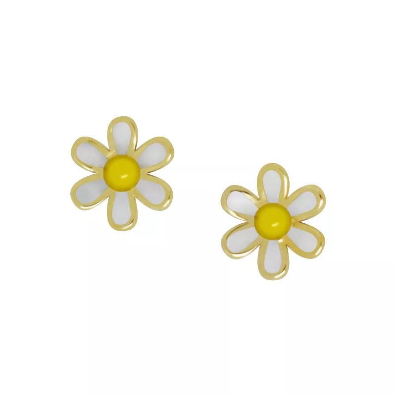 18kt gold daisy flower stud earrings