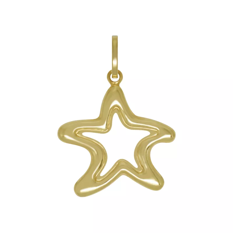 18kt yellow gold hollow starfish pendant