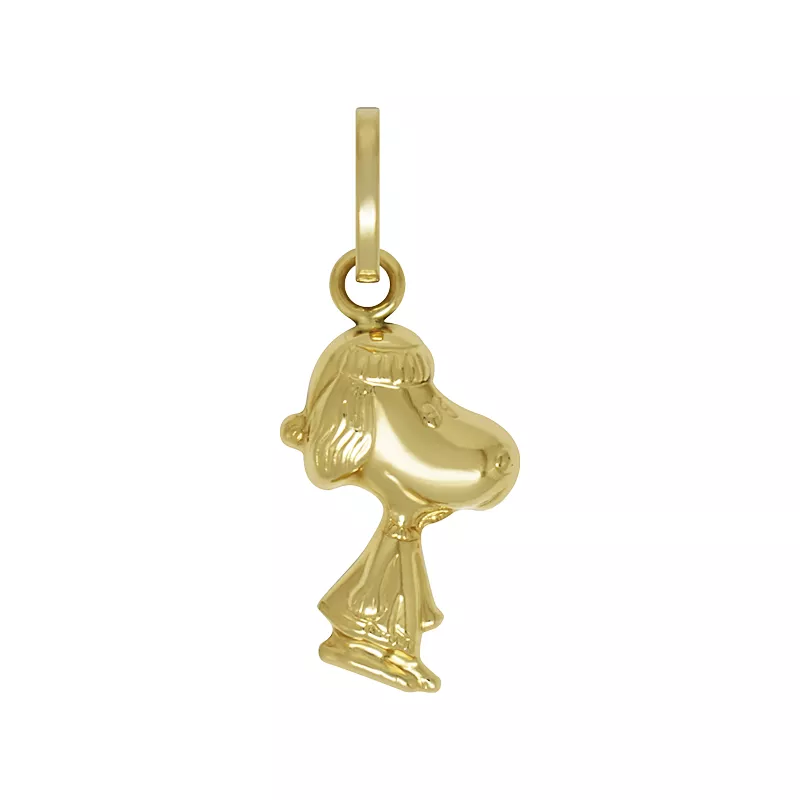 18kt yellow gold hollow Snoopy pendant