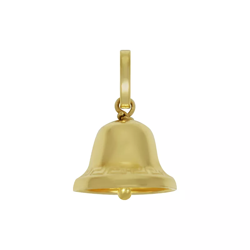18kt yellow gold bell pendant